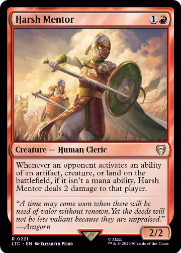 Harsh Mentor (221), Commander: The Lord of the Rings: Tales of Middle-earth — Magic card price