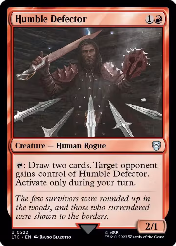 Humble Defector (222), Commander: The Lord of the Rings: Tales of Middle-earth — Magic card price