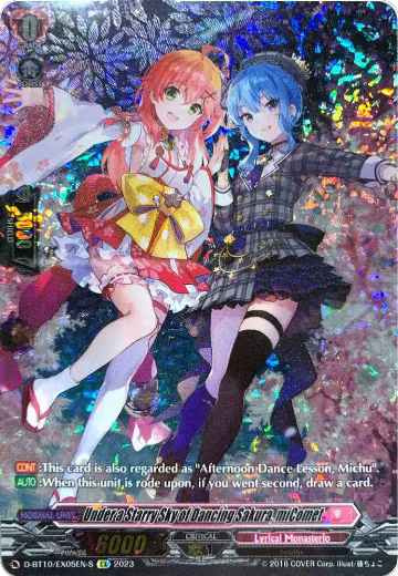 Under a Starry Sky of Dancing Sakura, miComet (Texture Foil) (D-BT10/EX05EN-S), D-BT10: Dragon Masquerade — Vanguard card price
