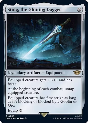 Sting, the Glinting Dagger (250), Universes Beyond: The Lord of the Rings: Tales of Middle-earth — Magic card price