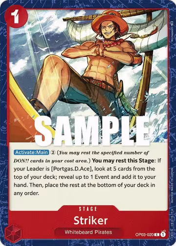Striker (OP03-020), Pillars of Strength — One Piece card price