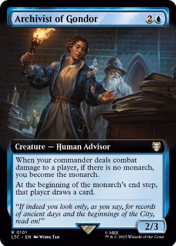 Archivist of Gondor (Extended Art) (101), Commander: The Lord of the Rings: Tales of Middle-earth — Magic card price