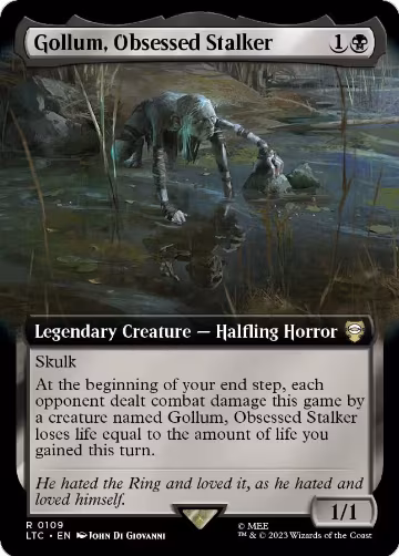 Gollum, Obsessed Stalker (Extended Art) (109), Commander: The Lord of the Rings: Tales of Middle-earth — Magic card price