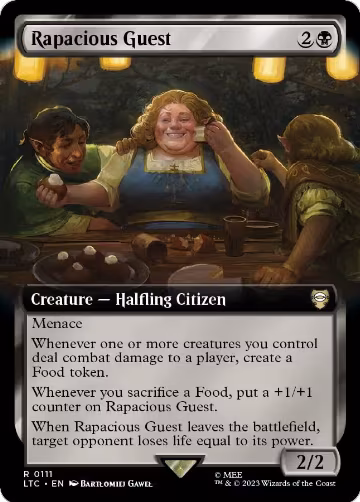 Rapacious Guest (Extended Art) (111), Commander: The Lord of the Rings: Tales of Middle-earth — Magic card price