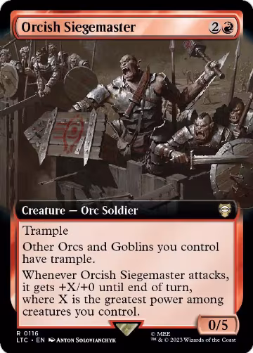 Orcish Siegemaster (Extended Art) (116), Commander: The Lord of the Rings: Tales of Middle-earth — Magic card price