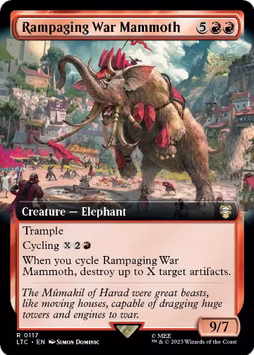 Rampaging War Mammoth (Extended Art) (117), Commander: The Lord of the Rings: Tales of Middle-earth — Magic card price