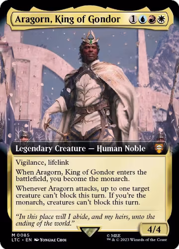 Aragorn, King of Gondor (Extended Art) (85), Commander: The Lord of the Rings: Tales of Middle-earth — Magic card price