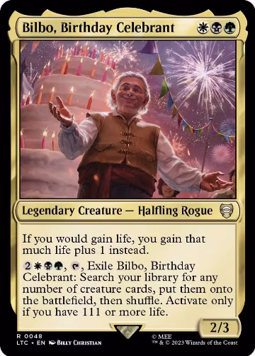 Bilbo, Birthday Celebrant (48), Commander: The Lord of the Rings: Tales of Middle-earth — Magic card price