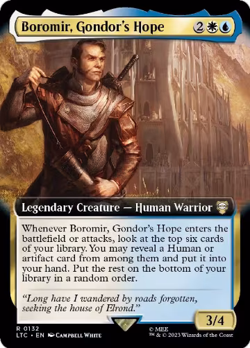 Boromir, Gondor's Hope (Extended Art) (132), Commander: The Lord of the Rings: Tales of Middle-earth — Magic card price