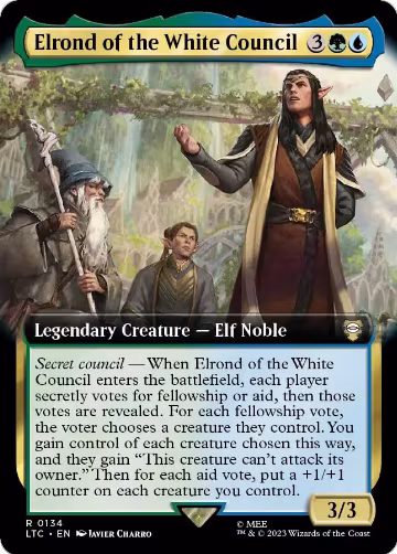 Elrond of the White Council (Extended Art) (134), Commander: The Lord of the Rings: Tales of Middle-earth — Magic card price