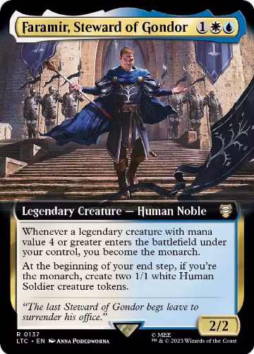 Faramir, Steward of Gondor (Extended Art) (137), Commander: The Lord of the Rings: Tales of Middle-earth — Magic card price