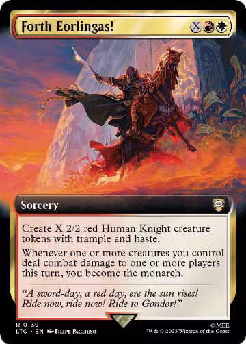 Forth Eorlingas! (Extended Art) (139), Commander: The Lord of the Rings: Tales of Middle-earth — Magic card price