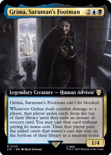 Grima, Saruman's Footman (Extended Art) (140), Commander: The Lord of the Rings: Tales of Middle-earth — Magic card price