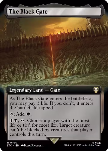 The Black Gate (Extended Art) (160), Commander: The Lord of the Rings: Tales of Middle-earth — Magic card price