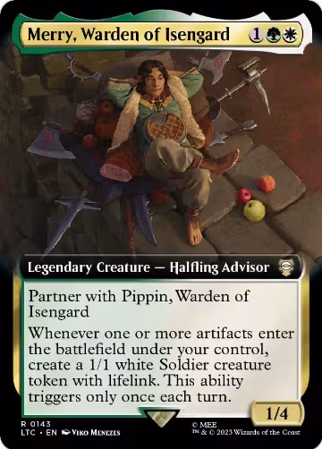 Merry, Warden of Isengard (Extended Art) (143), Commander: The Lord of the Rings: Tales of Middle-earth — Magic card price