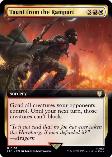 Taunt from the Rampart (Extended Art) (151), Commander: The Lord of the Rings: Tales of Middle-earth — Magic card price