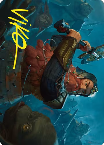 Gimli, Counter of Kills Art Card (10/81) (Gold-Stamped Signature) (10), Art Series: Universes Beyond: The Lord of the Rings: Tales of Middle-earth — Magic card price