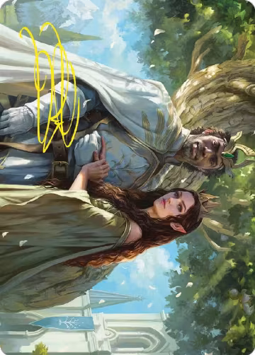 Aragorn and Arwen, Wed Art Card (Gold-Stamped Signature) (33), Art Series: Universes Beyond: The Lord of the Rings: Tales of Middle-earth — Magic card price