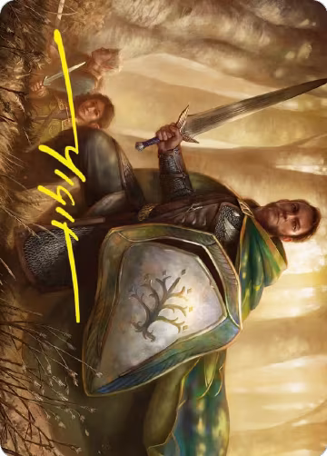 Boromir, Warden of the Tower Art Card (Gold-Stamped Signature) (1), Art Series: Universes Beyond: The Lord of the Rings: Tales of Middle-earth — Magic card price