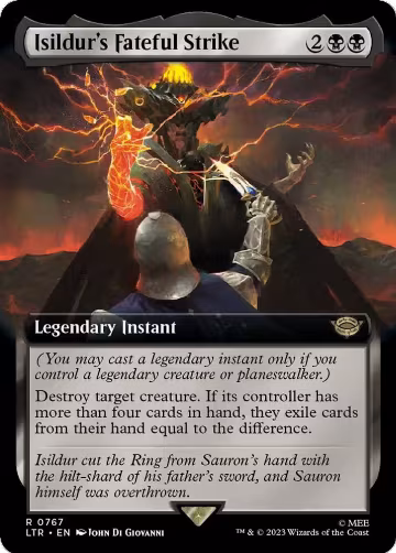 Isildur's Fateful Strike (Extended Art) (Surge Foil) (767), Universes Beyond: The Lord of the Rings: Tales of Middle-earth — Magic card price