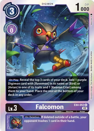 Falcomon (EX4-053 R), Alternative Being Booster — Digimon card price