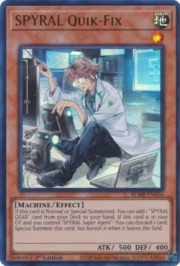 SPYRAL Quik-Fix (BLMR-EN056), Battles of Legend: Monstrous Revenge — Yu-Gi-Oh! card price