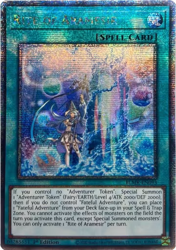 Rite of Aramesir (Quarter Century Secret Rare) (BLMR-EN093), Battles of Legend: Monstrous Revenge — Yu-Gi-Oh! card price