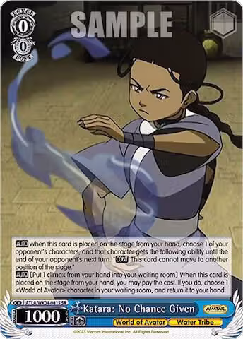 Katara: No Chance Given (SR) (ATLA/WX04-081S SR), Avatar: The Last Airbender — Weiß Schwarz card price