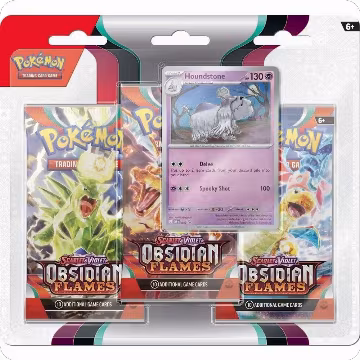 Obsidian Flames 3 Pack Blister [Houndstone], Obsidian Flames — Pokémon sealed product price