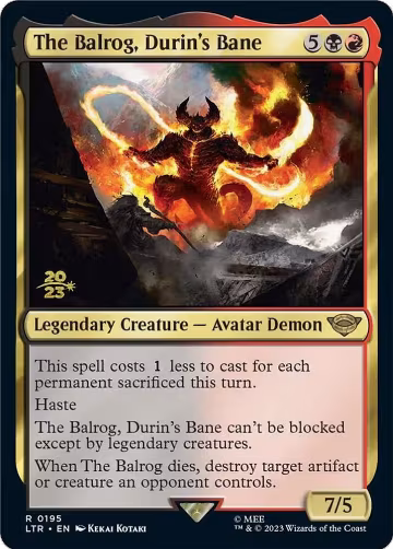 The Balrog, Durin's Bane (195), Prerelease Cards — Magic card price