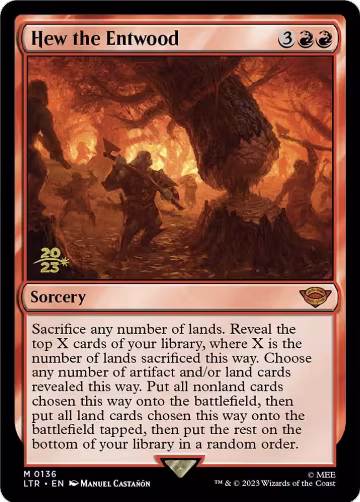 Hew the Entwood (136), Prerelease Cards — Magic card price
