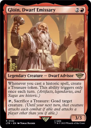 Gloin, Dwarf Emissary (132), Prerelease Cards — Magic card price