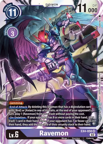 Ravemon (EX4-058 SR), Alternative Being Booster — Digimon card price