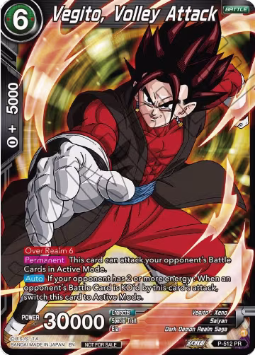 Vegito, Volley Attack (Zenkai Series Tournament Pack Vol.4) (P-512), Tournament Promotion Cards — DB Super card price