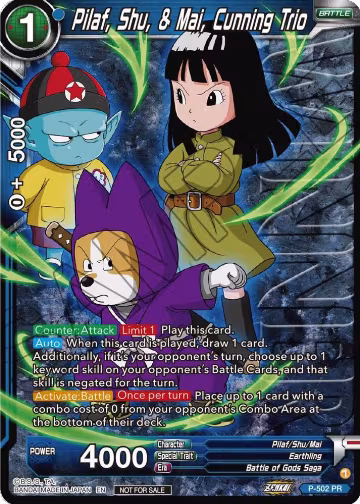 Pilaf, Shu, & Mai, Cunning Trio (Zenkai Series Tournament Pack Vol.4 Winner) (P-502), Tournament Promotion Cards — DB Super card price