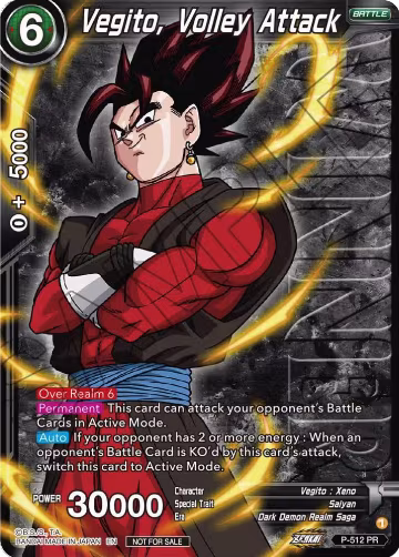 Vegito, Volley Attack (Zenkai Series Tournament Pack Vol.4 Winner) (P-512), Tournament Promotion Cards — DB Super card price