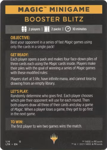 Magic Minigame: Booster Blitz (1), Universes Beyond: The Lord of the Rings: Tales of Middle-earth — Magic card price