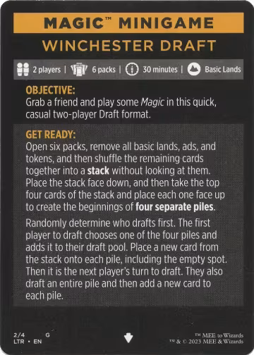 Magic Minigame: Winchester Draft (2), Universes Beyond: The Lord of the Rings: Tales of Middle-earth — Magic card price