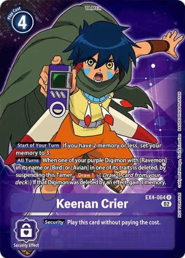 Keenan Crier (Alternate Art) (EX4-064 R), Alternative Being Booster — Digimon card price