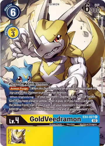 GoldVeedramon (Alternate Art) (EX4-027 R), Alternative Being Booster — Digimon card price