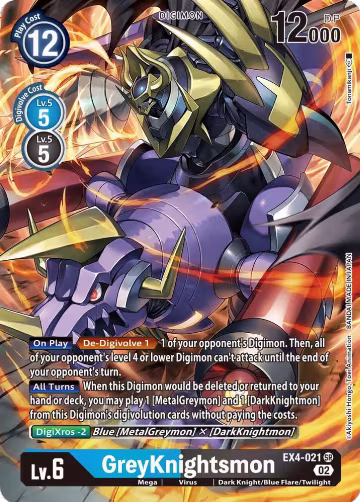 GreyKnightsmon (Alternate Art) (EX4-021 SR), Alternative Being Booster — Digimon card price