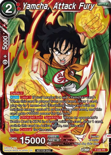 Yamcha, Attack Fury (Championship Selection Pack 2023 Vol.2) (Gold-Stamped Silver Foil) (P-536), Tournament Promotion Cards — DB Super card price