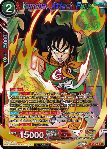 Yamcha, Attack Fury (Championship Selection Pack 2023 Vol.2) (Gold-Stamped Shatterfoil) (P-536), Tournament Promotion Cards — DB Super card price
