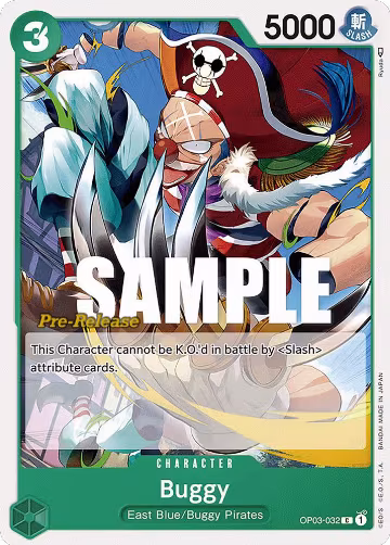 Buggy (032) (OP03-032), Pillars of Strength Pre-Release Cards — One Piece card price