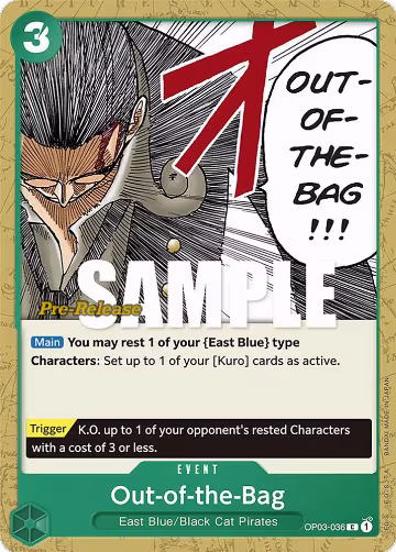 Out-of-the-Bag (OP03-036), Pillars of Strength Pre-Release Cards — One Piece card price
