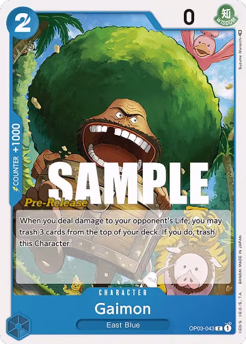 Gaimon (OP03-043), Pillars of Strength Pre-Release Cards — One Piece card price