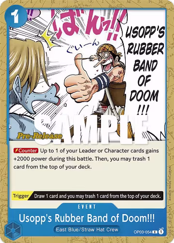 Usopp's Rubber Band of Doom!!! (OP03-054), Pillars of Strength Pre-Release Cards — One Piece card price