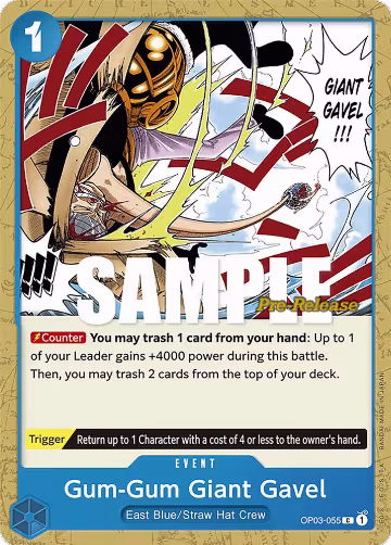Gum-Gum Giant Gavel (OP03-055), Pillars of Strength Pre-Release Cards — One Piece card price