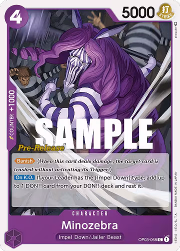 Minozebra (OP03-068), Pillars of Strength Pre-Release Cards — One Piece card price