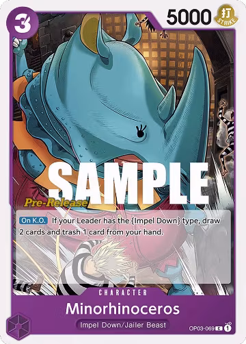 Minorhinoceros (OP03-069), Pillars of Strength Pre-Release Cards — One Piece card price